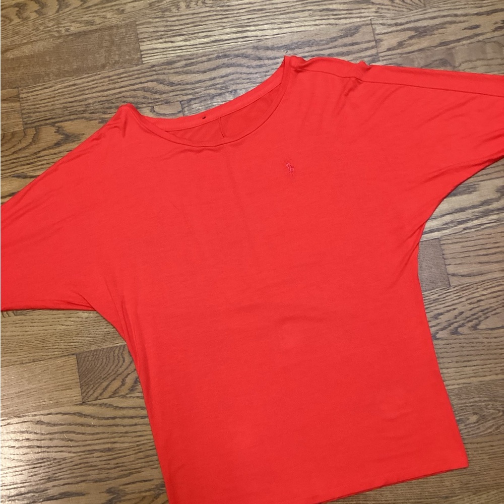 Ralph Lauren crew neck long sleeve tunic. Orange. Size Large - Picture 7 of 11